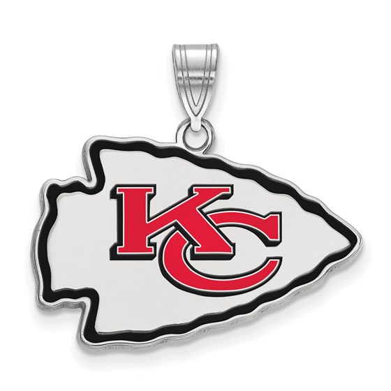 Sterling Silver Kansas City Chiefs Large Enamel Pendant Sterling Silver Kansas City Chiefs Large Enamel Pendant